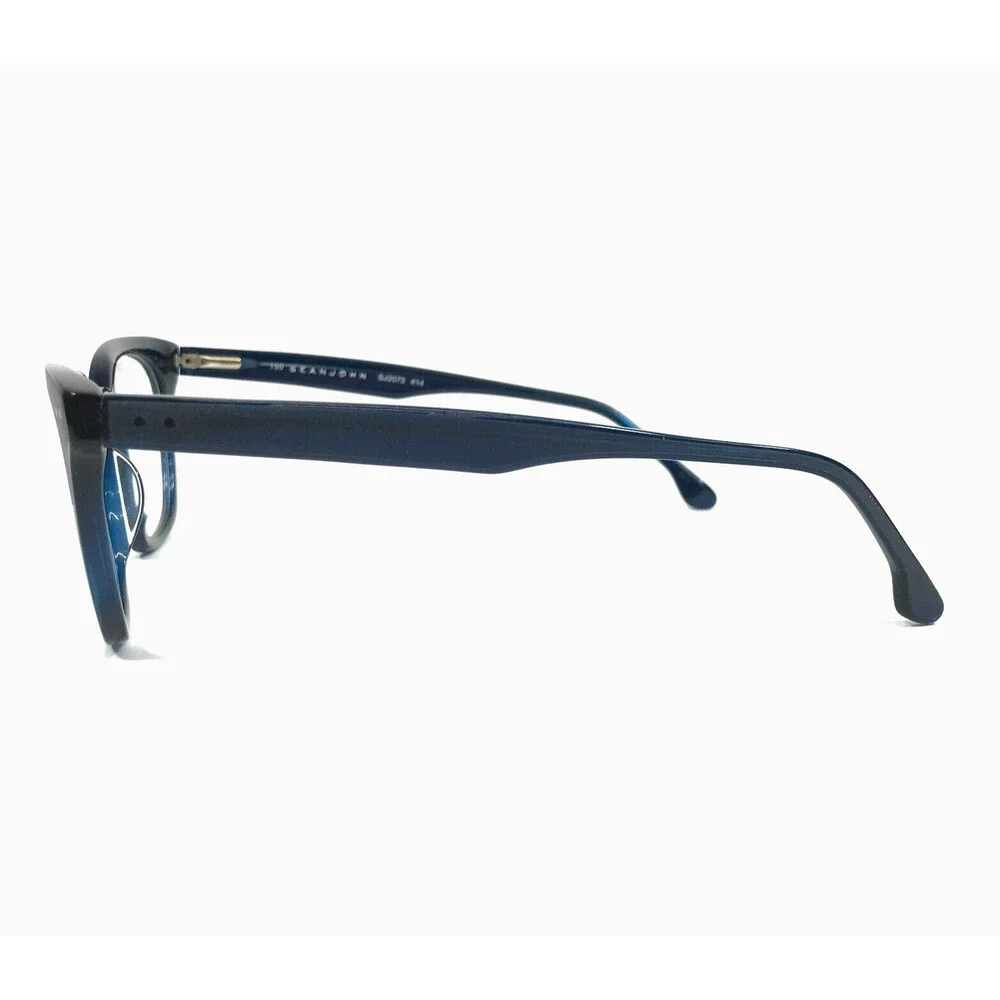 Sean John Eyeglasses Frames SJ2073 414 Black Blue Cat Eye Full Rim 51-22-150